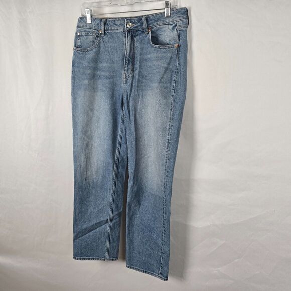 H&M Jeans Women's 10 Blue Medium Wash High Rise Brock Collection Straight - Picture 14 of 16